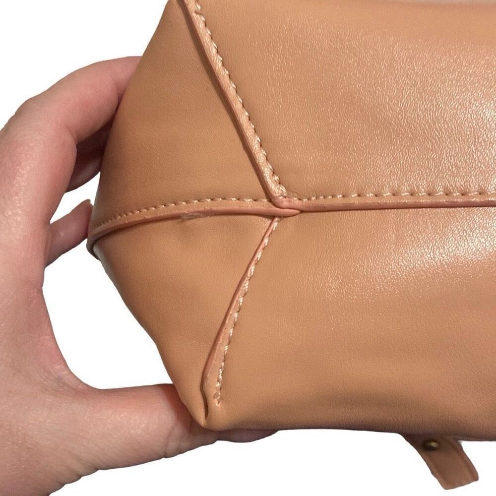Women’s Backpack Satchel Purse Inside Zipper Pocket Peach Mauve Faux Leather - Picture 15 of 16